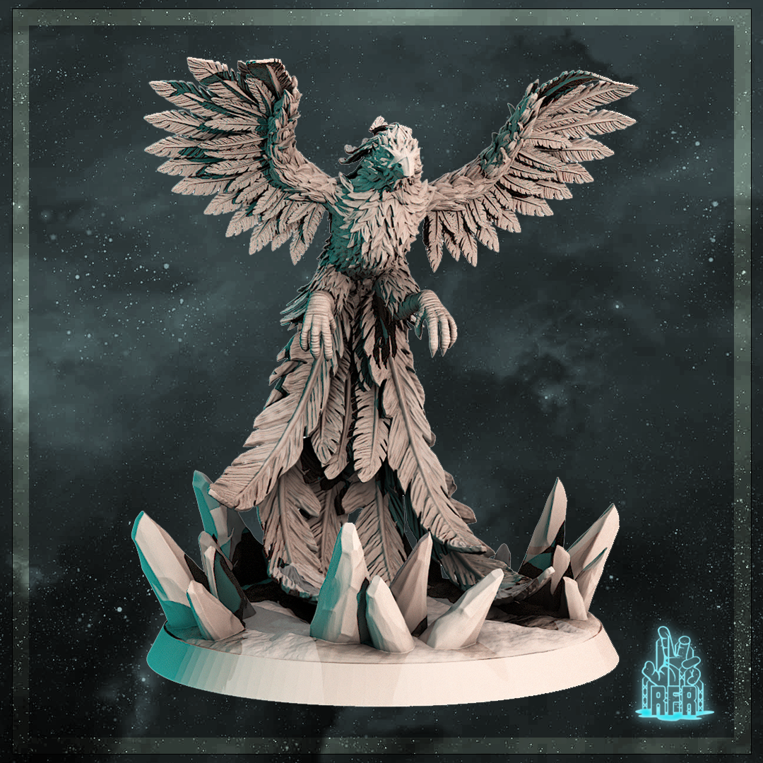 Frostfire Phoenix - Tabletop miniature (Pre-Supported)